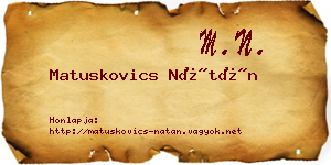 Matuskovics Nátán névjegykártya